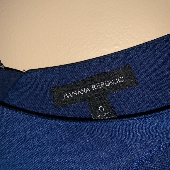Banana Republic Paneled Fit-and-Flare Dress (Blue) - Picture 3 of 3